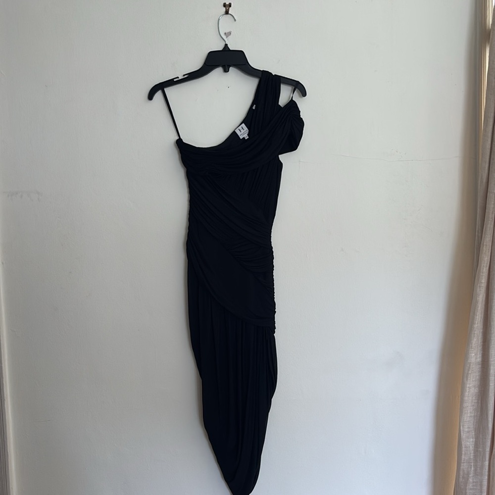 Halston Heritage Draped & Ruched One Shoulder Dress - Picture 8 of 8